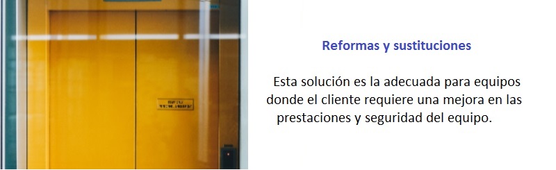 Reformas y sustituciones etek ascensores